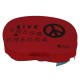 Bean Lap Table - Red Polyester 'Give Peace a Chance'